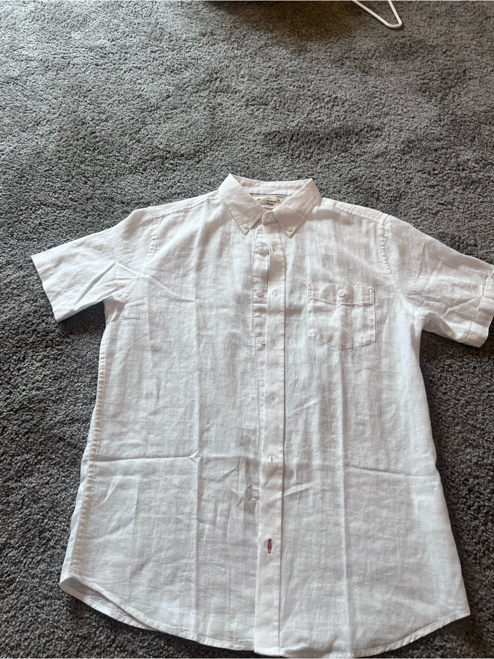 Weatherproof Vintage Weatherproof White Short-Sleeve Linen Button-Down Shirt